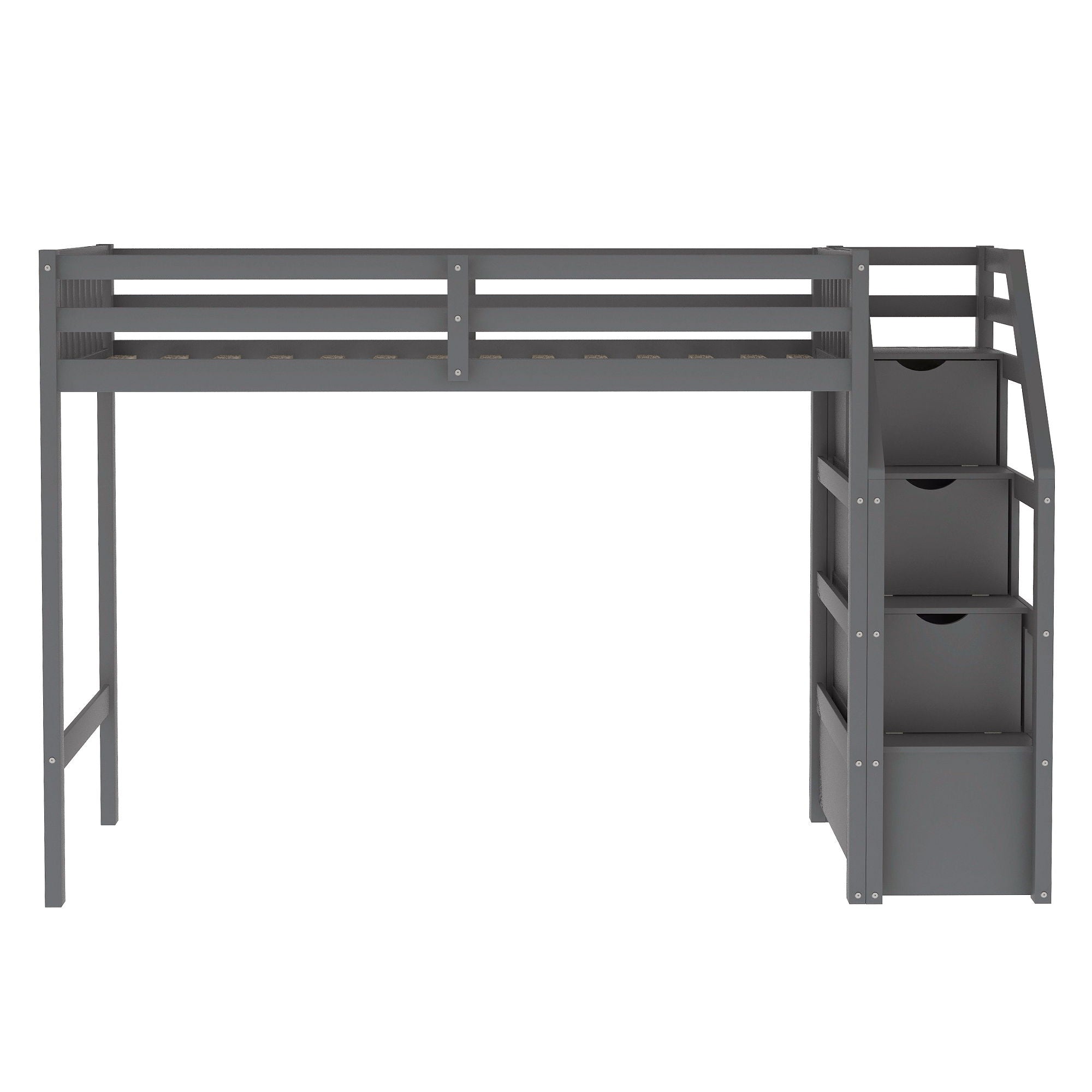 Loft Bed With Staircase And Storage