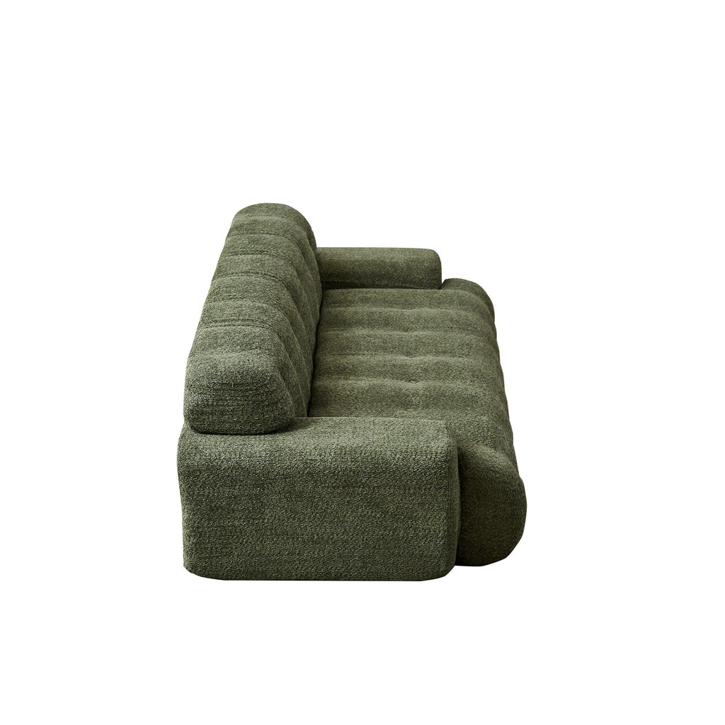 Cloud Series Minimalist Button Tufted Square Arm 3 Seater Sofa