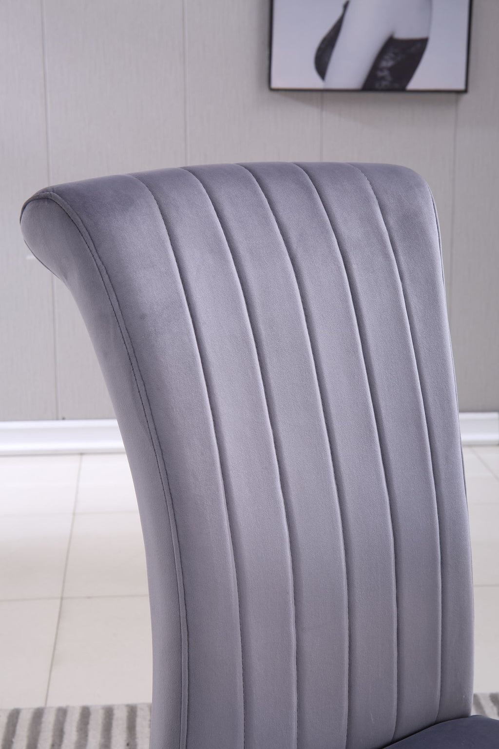 Upholstered Accent Armless Chairs With Stripe Backrest (Set of 2)