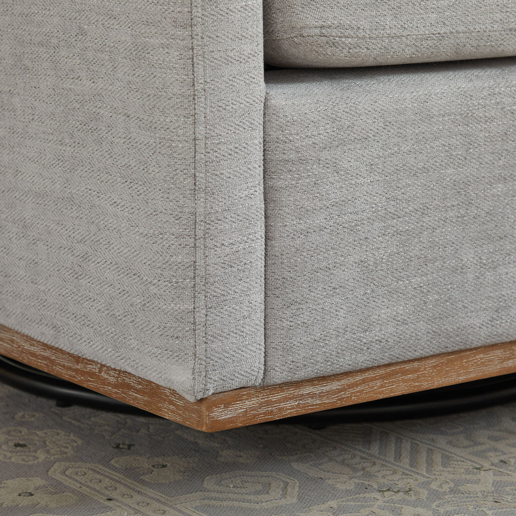 Square Upholstered Swivel Accent Chair