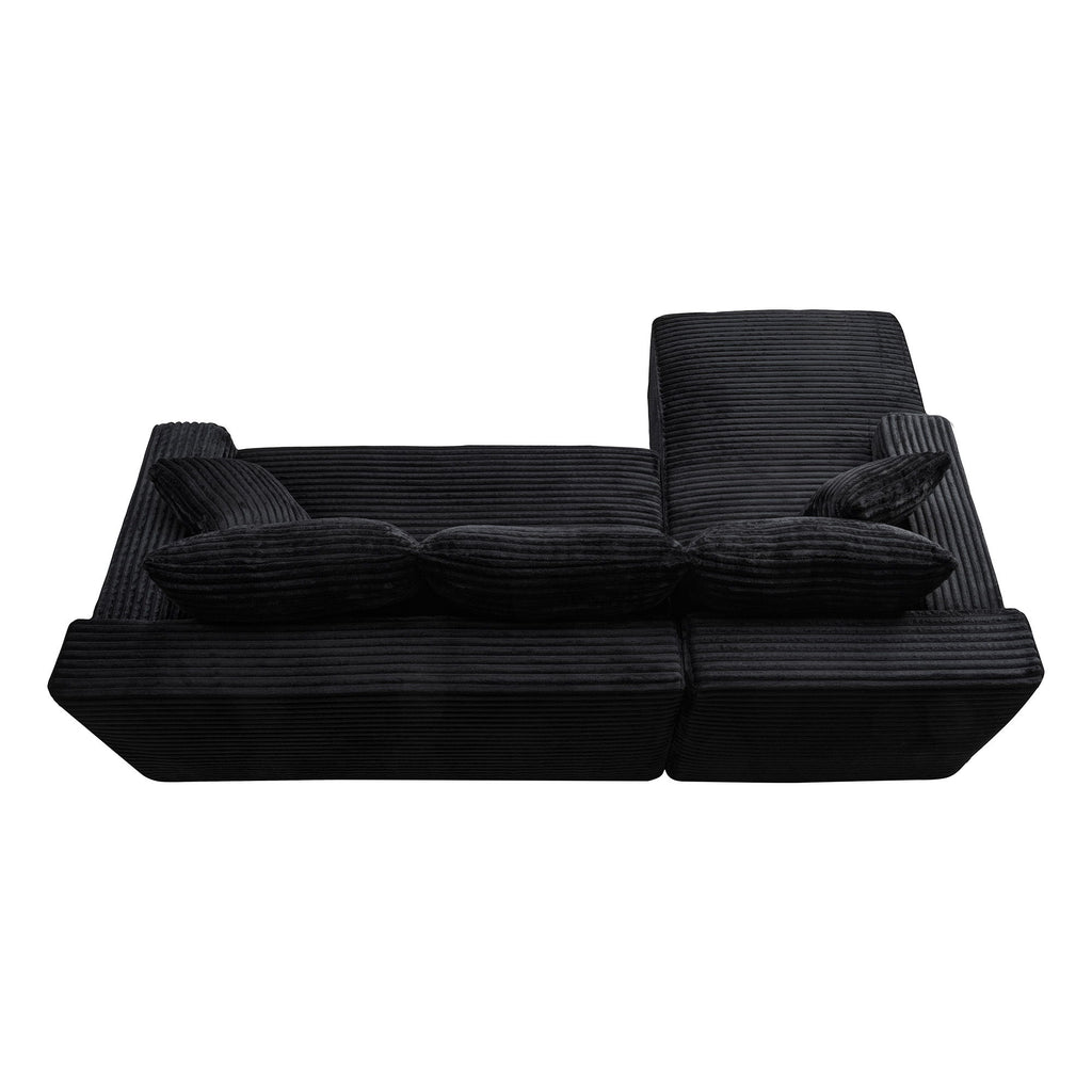 Cloud Modular Sectional Sofa Couch With L-Shape Chaise, Upholstered Couches For Living Room - Black