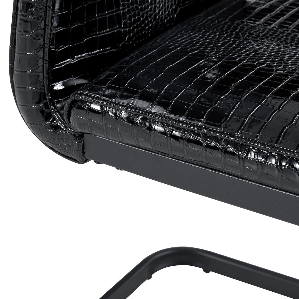 Alligator Skin Upholstered Dining Chairs