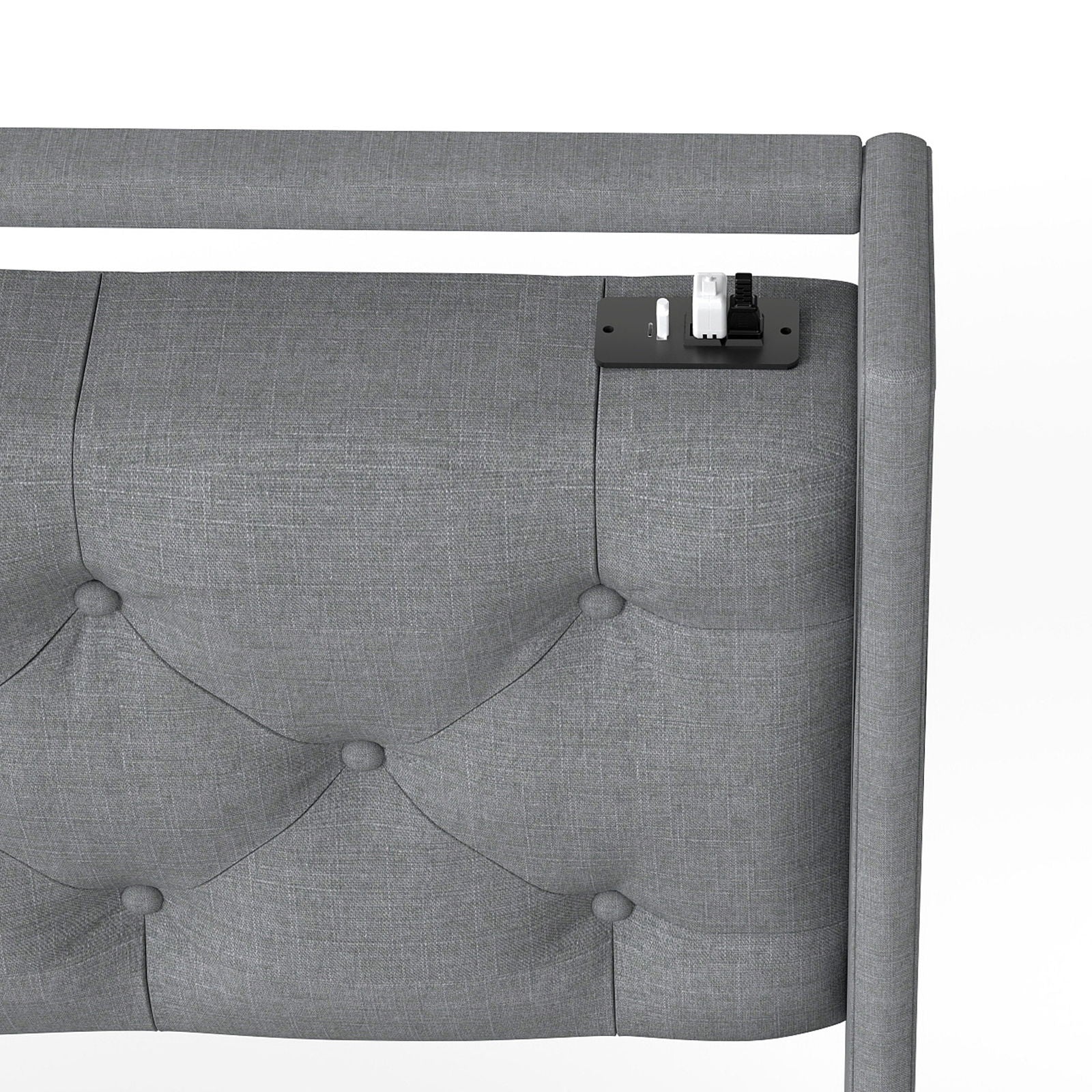 Platform Bed Frame With RGB LED Lights, Charging Station, Storage Headboard & 4 Underbed Drawers