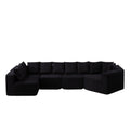L - Shaped Modular Sofa With Deep Seat And 11 Pillows