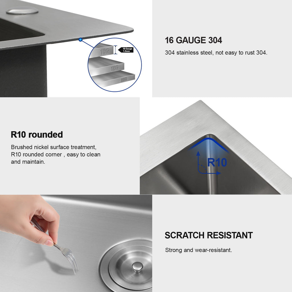 Double Bowl Drop-In Sink With 2 Basins