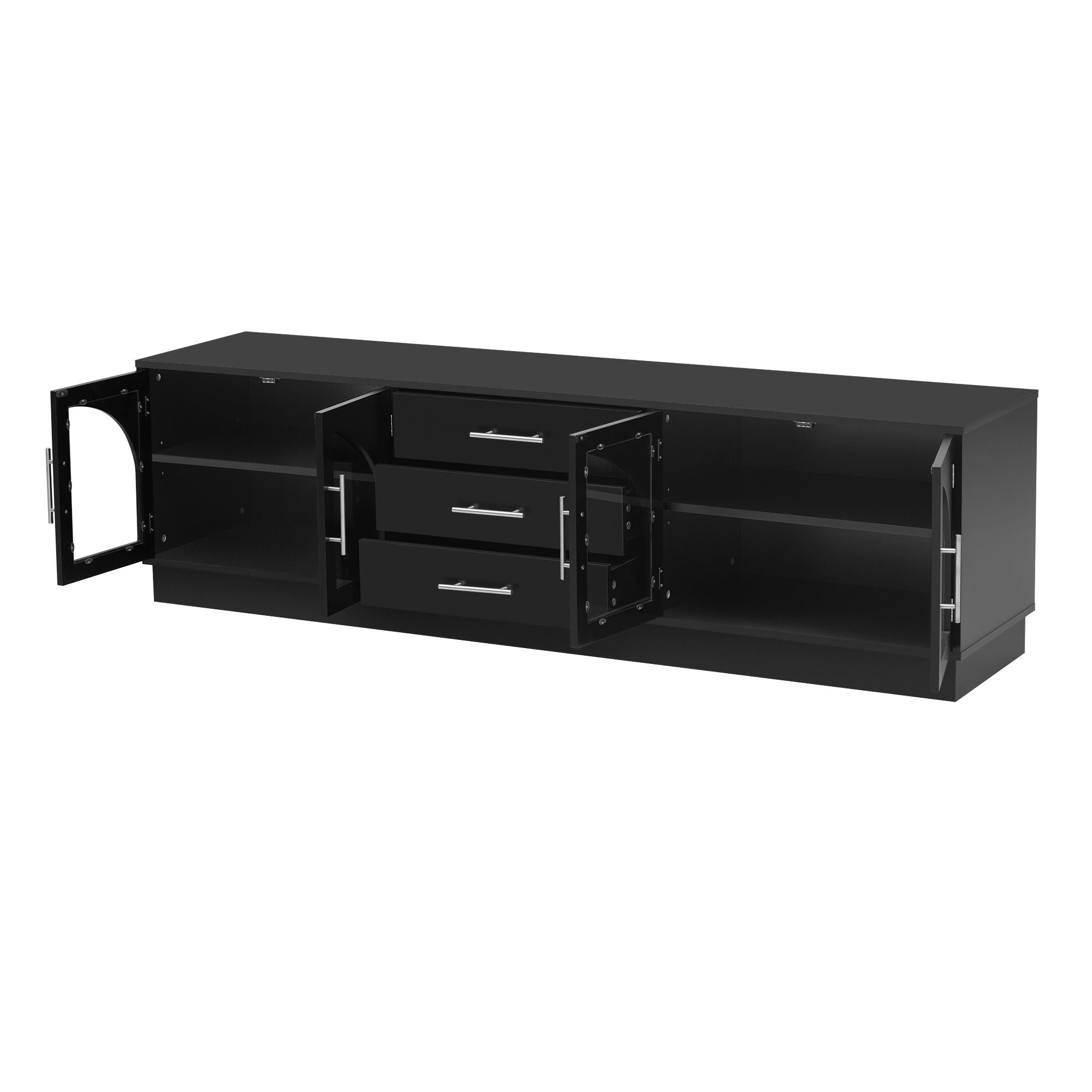 Modern Minimalist TV Stand, Entertainment Center Media Console Cabinet With Adjustable Shelves For Living Room