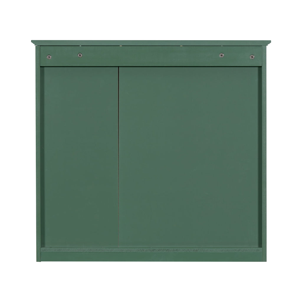 Bathroom Vanity With Top Sink, 2 Doors And 3 Drawers, Freestanding Set With Mirror Cabinet
