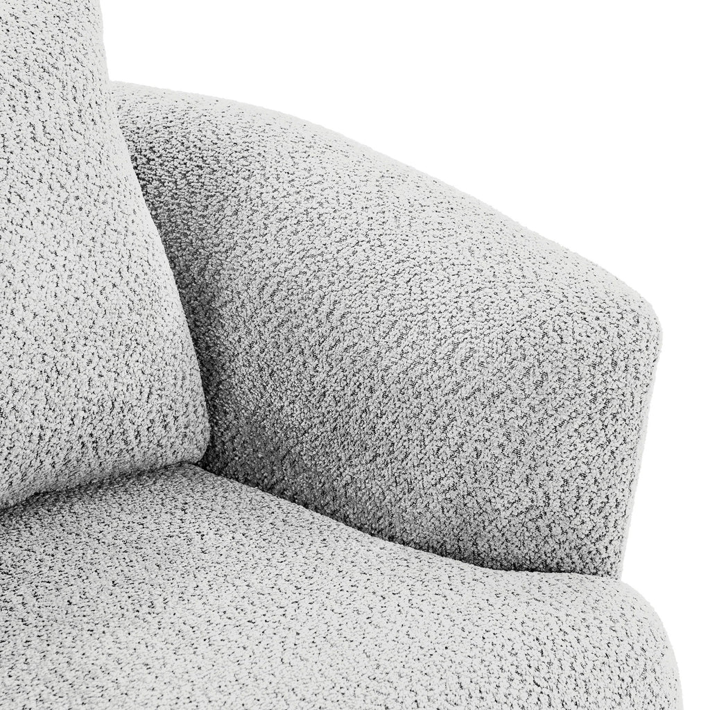 360° Swivel Barrel Sofa Chair With Throw Pillow, Upholstered Accent Chair