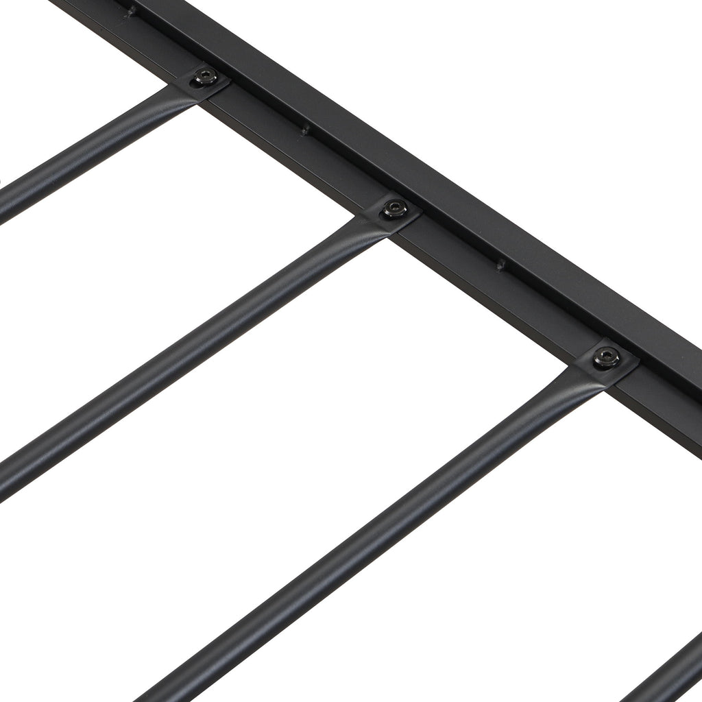 Modern Bed Frame With LED Lights, Upholstered Headboard, USB Charging