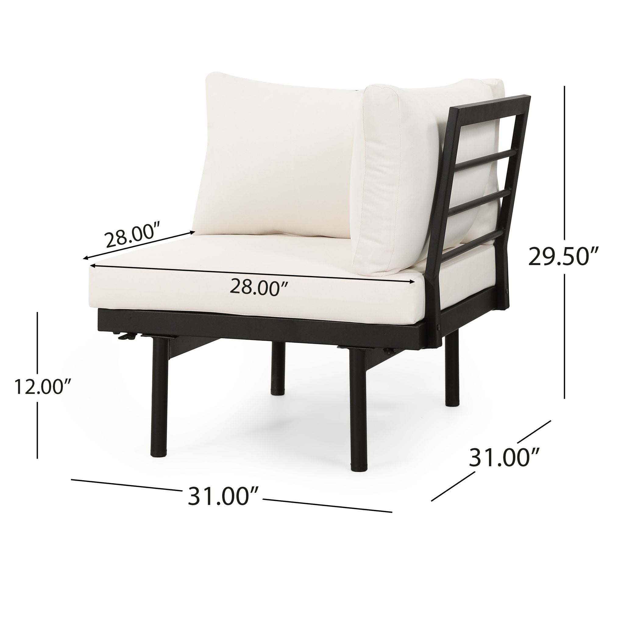 Theo - Sofa Corner, Coffee Table - Cream