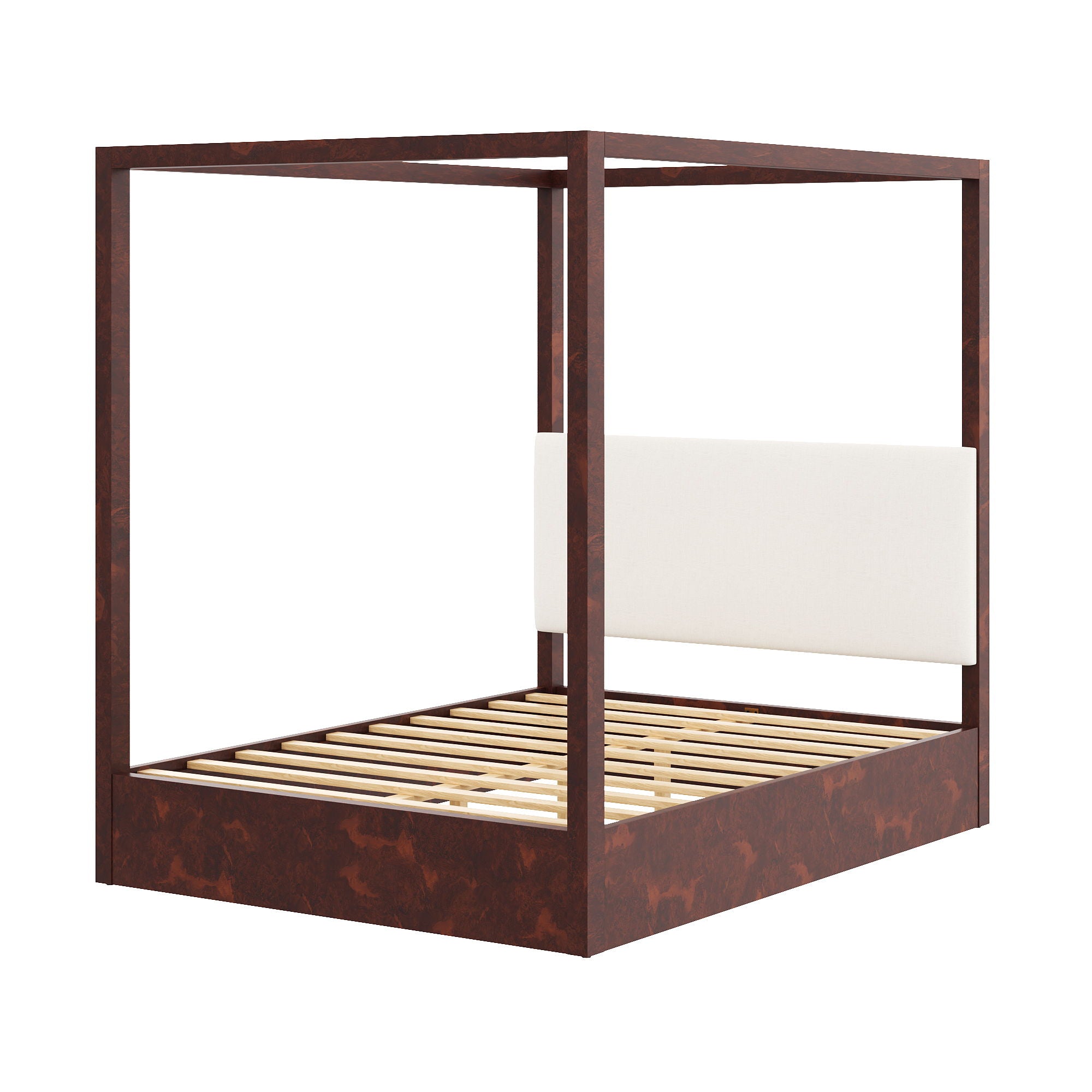 Canopy Platform Bed With Upholstered Headboard
