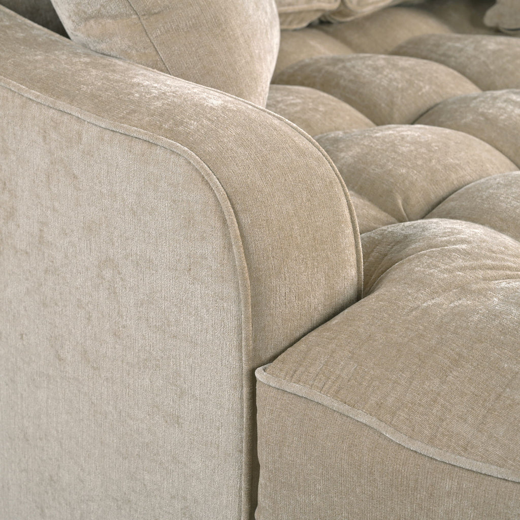 Modern Chaise Lounge Upholstered Sofa Couch With Tufted Seat And Detachable Pillows For Living Room
