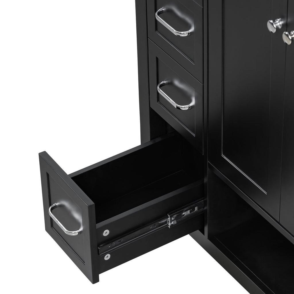 Bathroom Vanity With Sink Top, Bathroom Vanity Cabinet With 2 Doors And 2 Drawers, Open Shelf