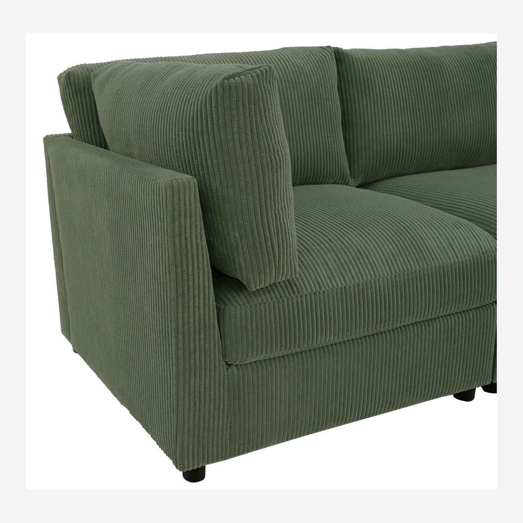 Reversible Modular Sectional & Custom Configuration And Premium Upholstery - Dark Green