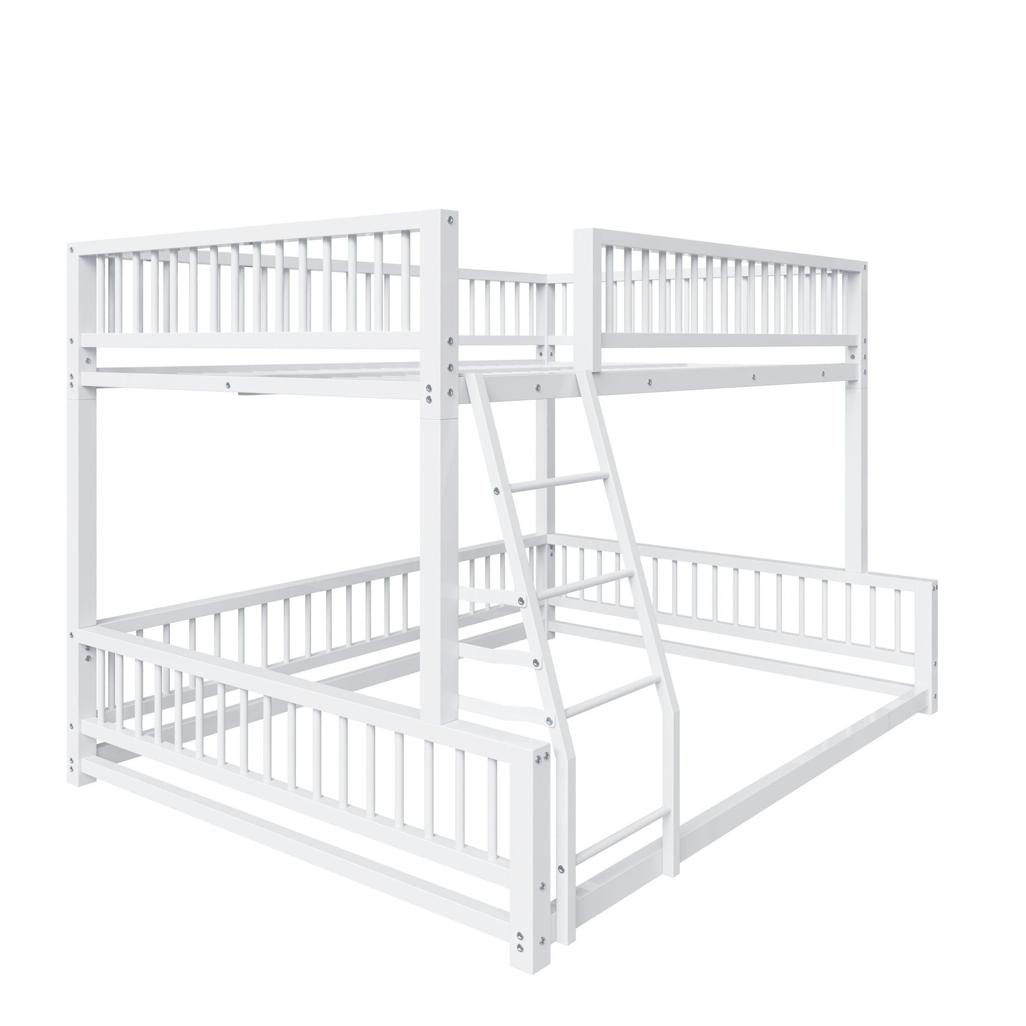 Bunk Bed With Ladder And Safety Guardrails