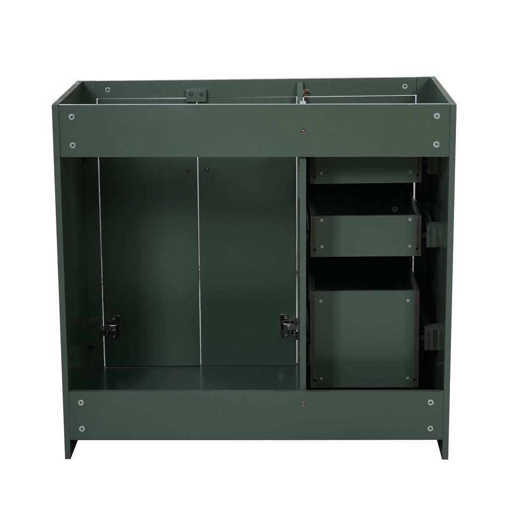Retro Style Bathroom Vanity, 3 Drawers & Soft Closing Doors