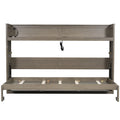 Murphy Bed With Desk, LED Light And USB Charging Station