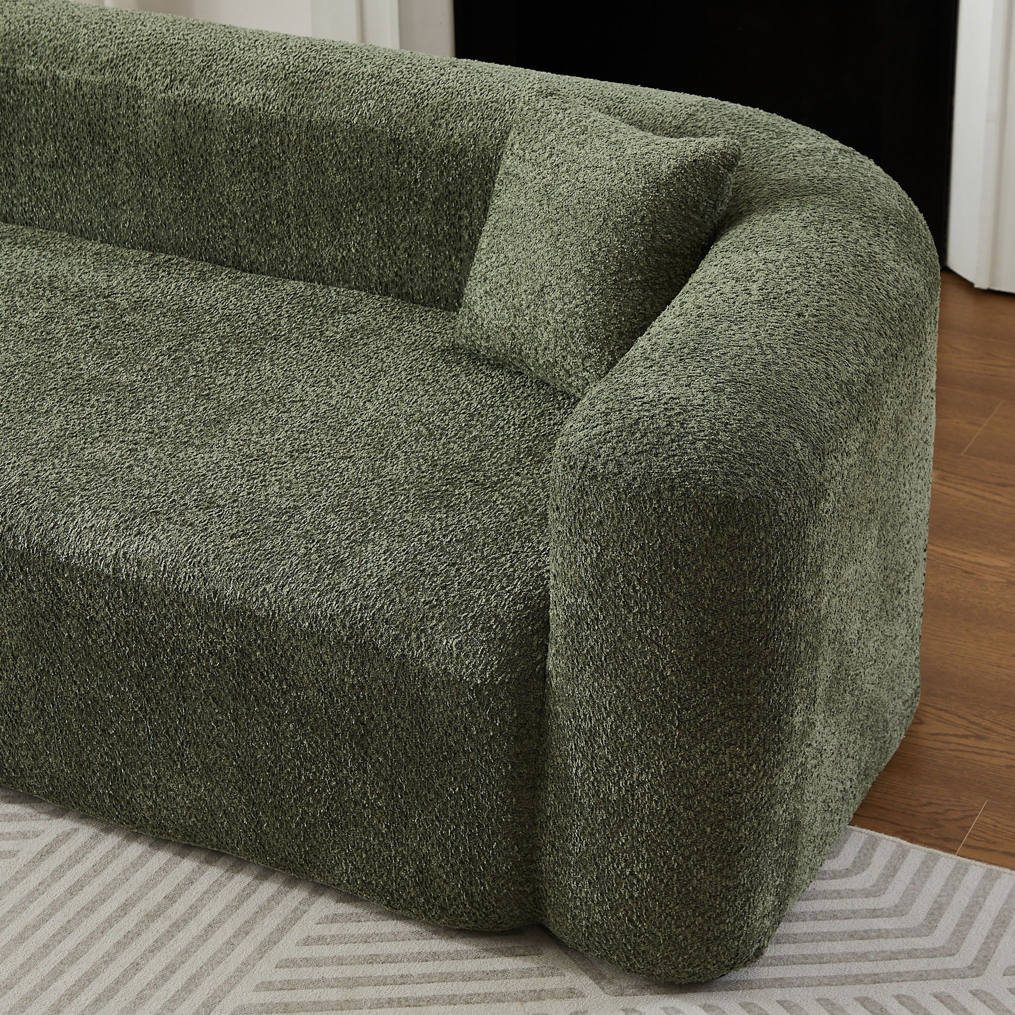L - Shape Boneless Cloud Couch With 2 Throw Pillows For Living Room