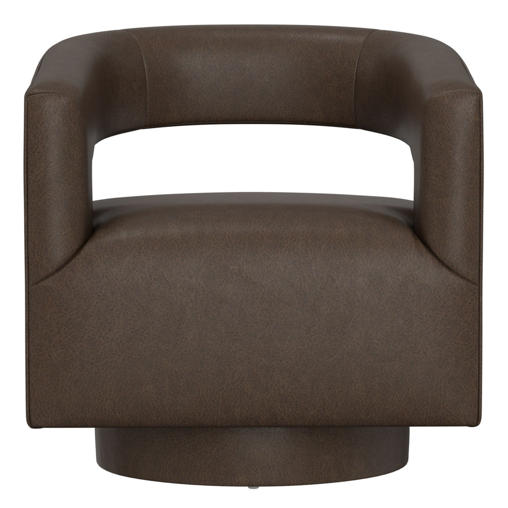 Swivel Accent Chair With Geometric Backrest