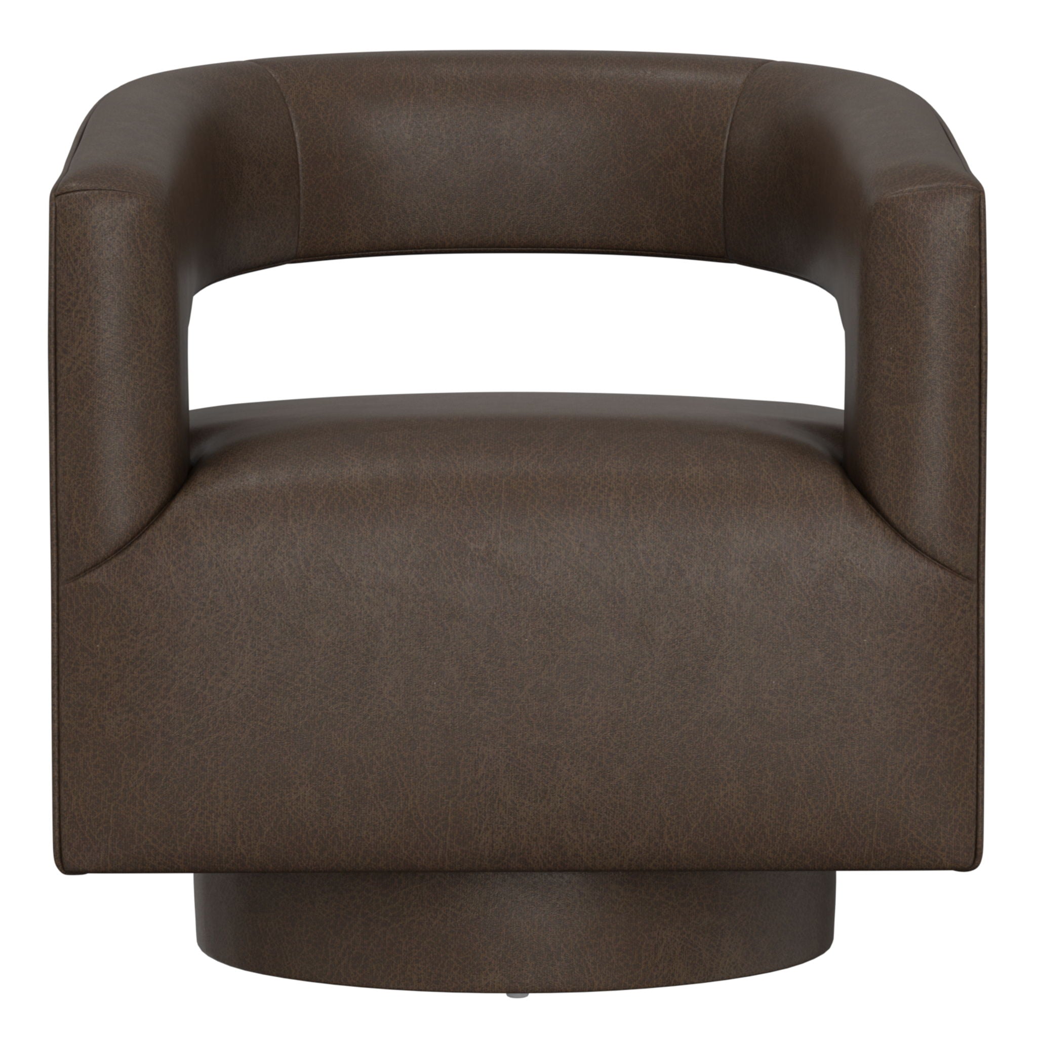 Swivel Accent Chair With Geometric Backrest