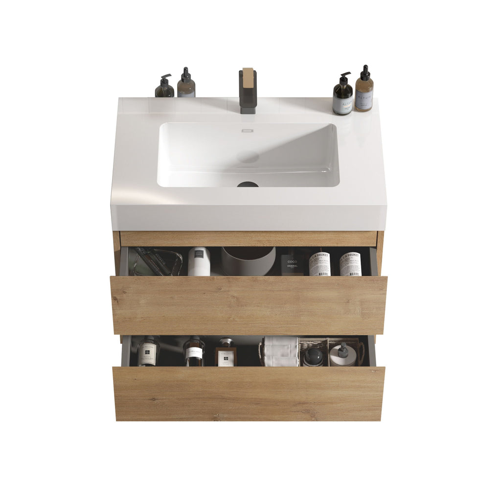 Alice - Bathroom Vanity With Sink, Large Storage Wall Mounted Floating Bathroom Vanity For Modern Bathroom