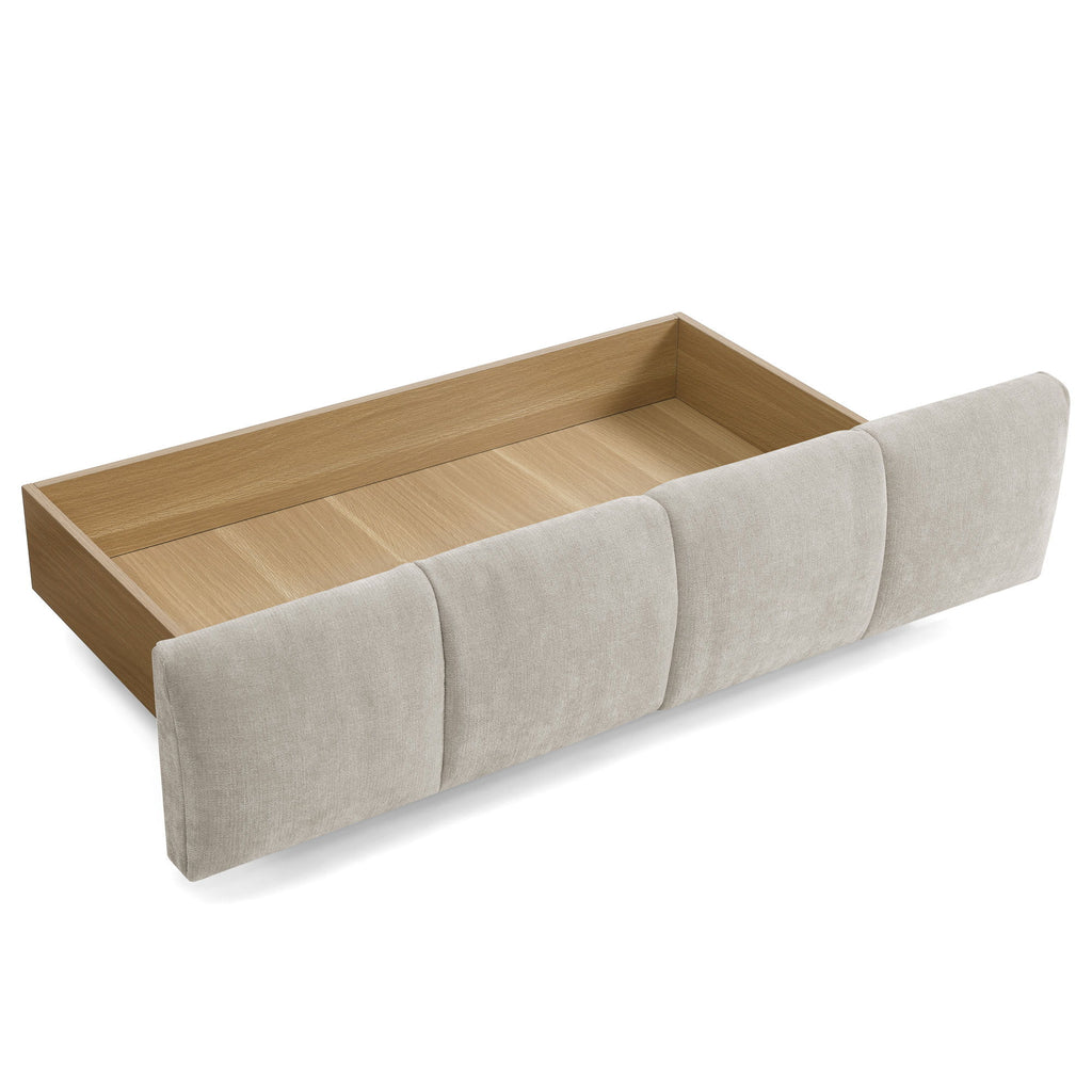 Modern Platform Bed Frame With Thick Fabric