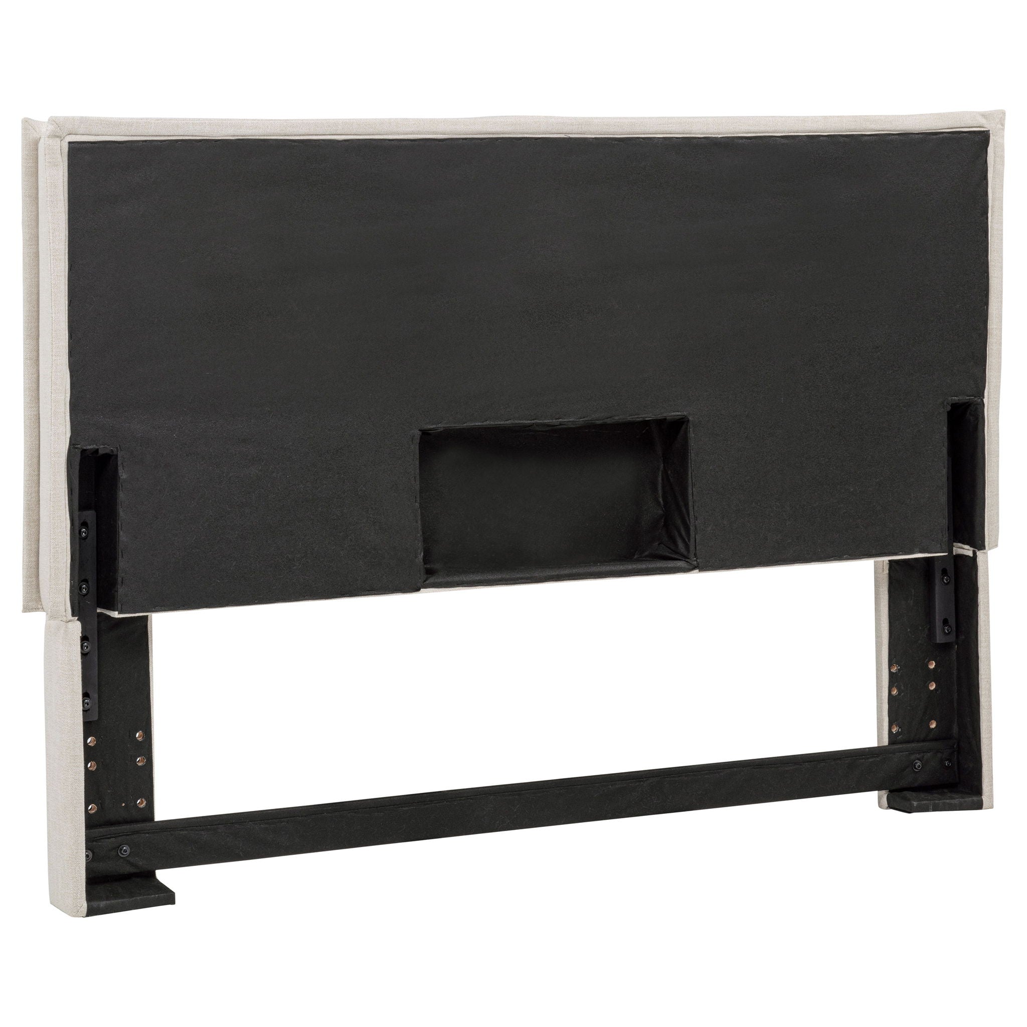 Queen / Full Size Upholstered Headboard With Flange Details - Sand