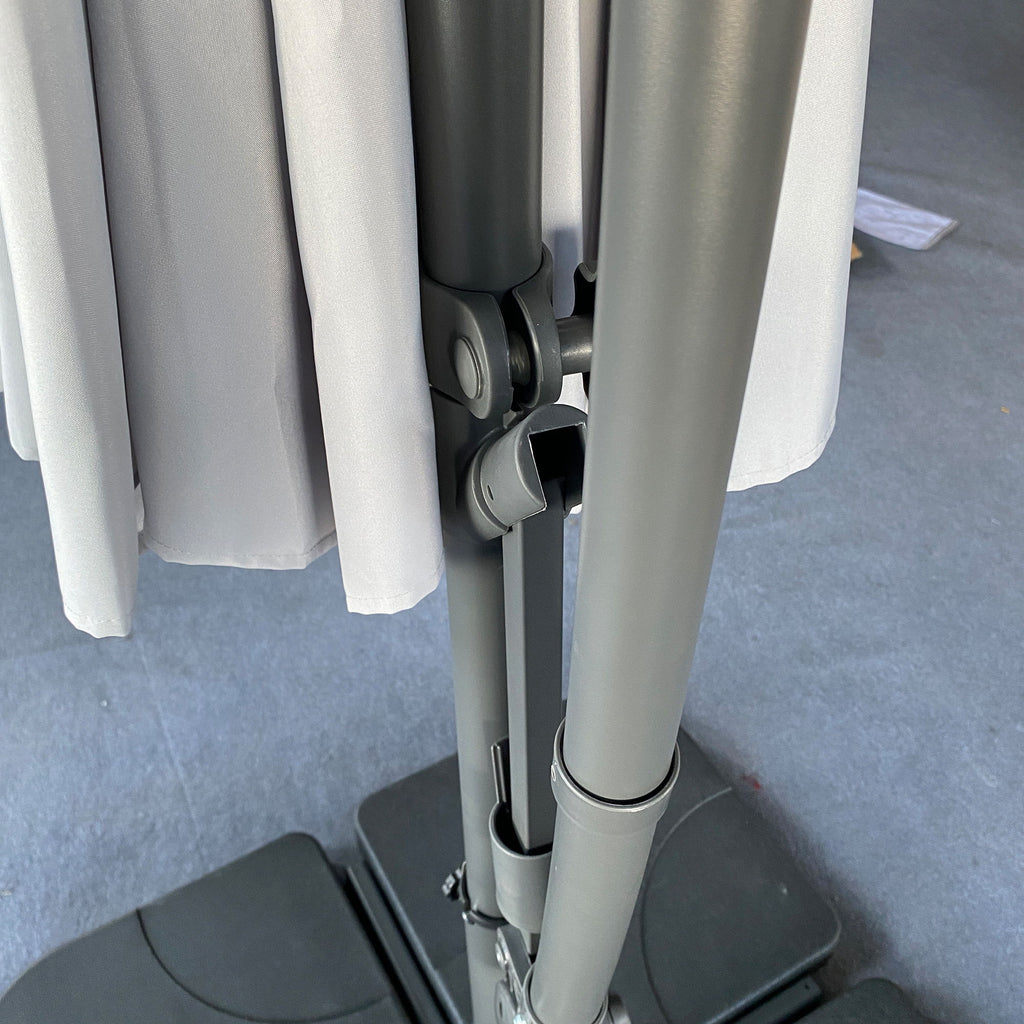 10 Ft Offset Cantilever Patio Umbrella With Crank And Tilt Adjustment For Pool, Deck, And Garden - Gray