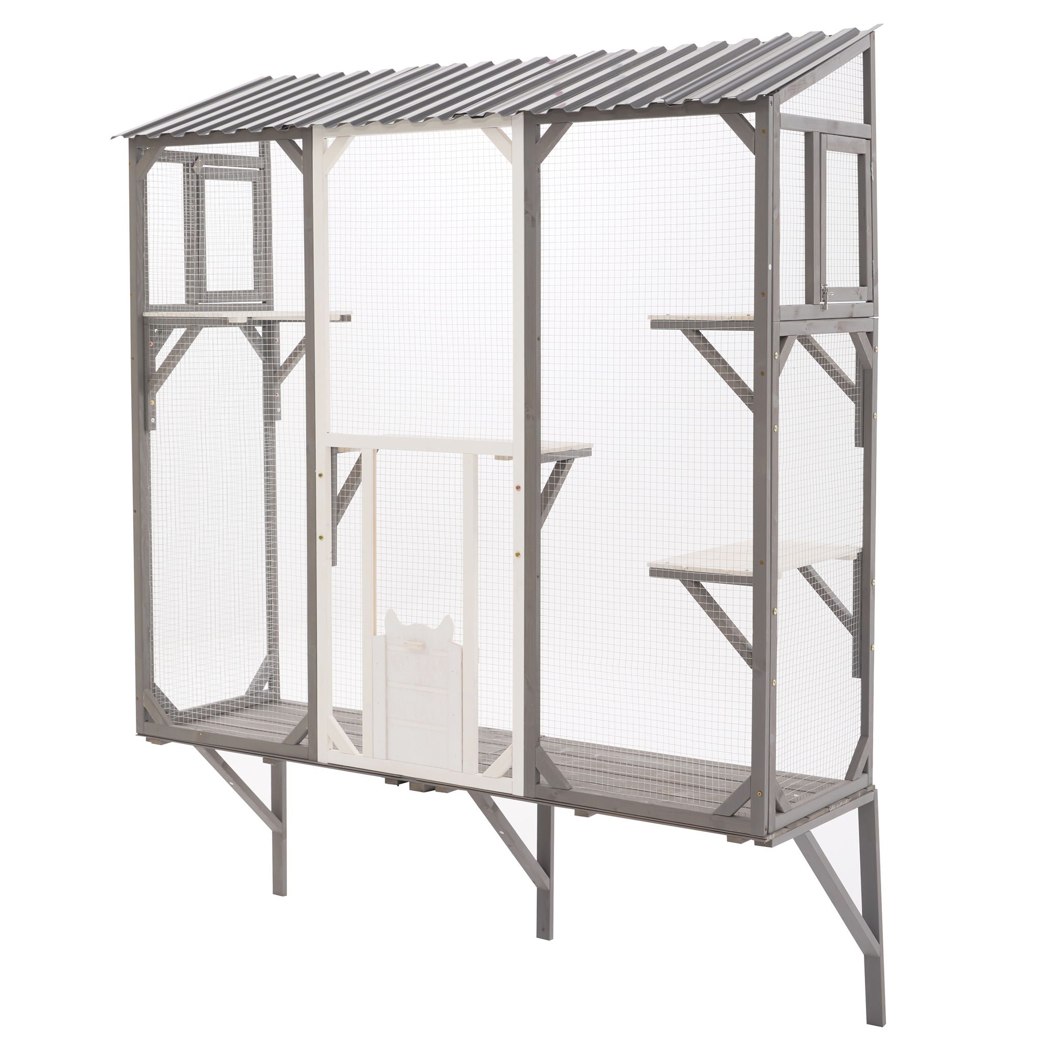 Outdoor Cat Catio With Platforms