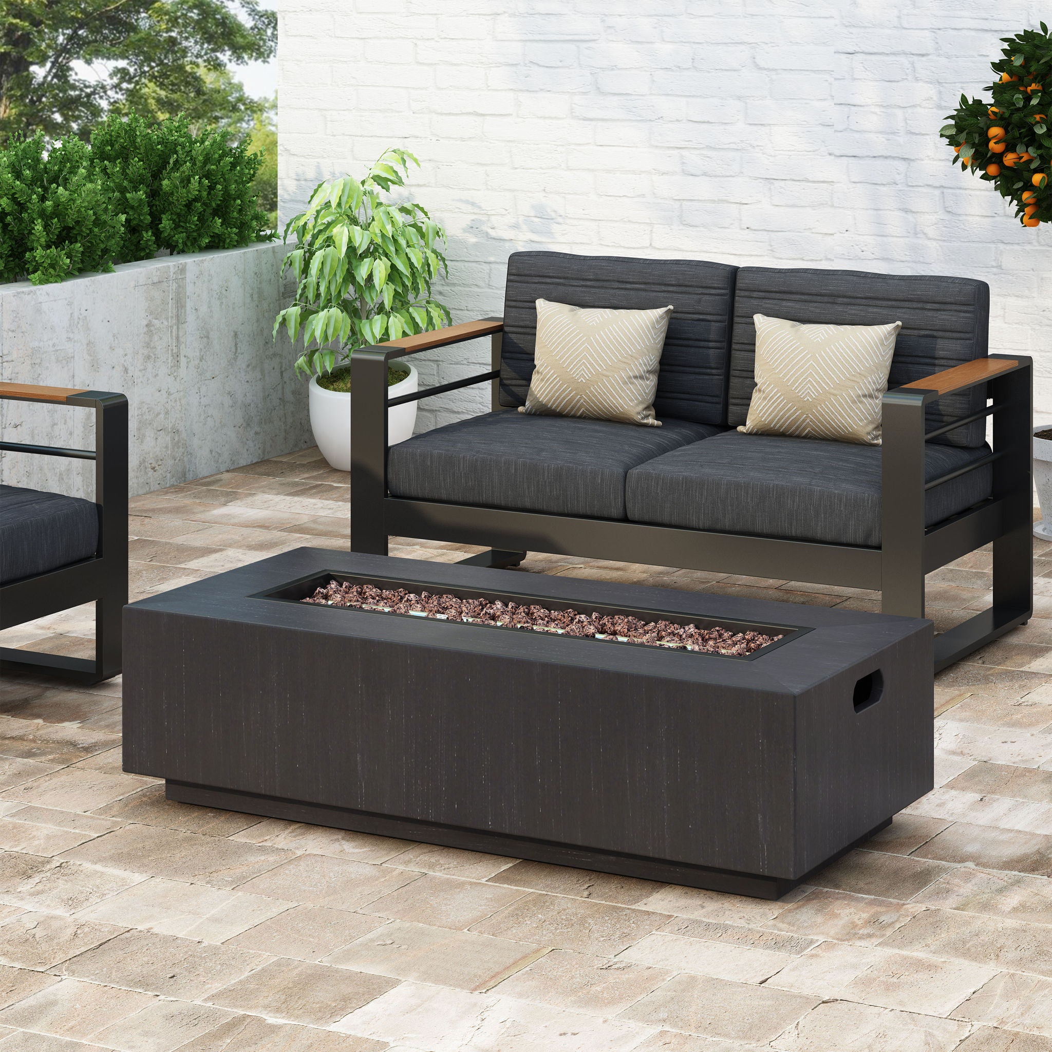 Modern Rectangle Fire Table 50, 000 Btu
