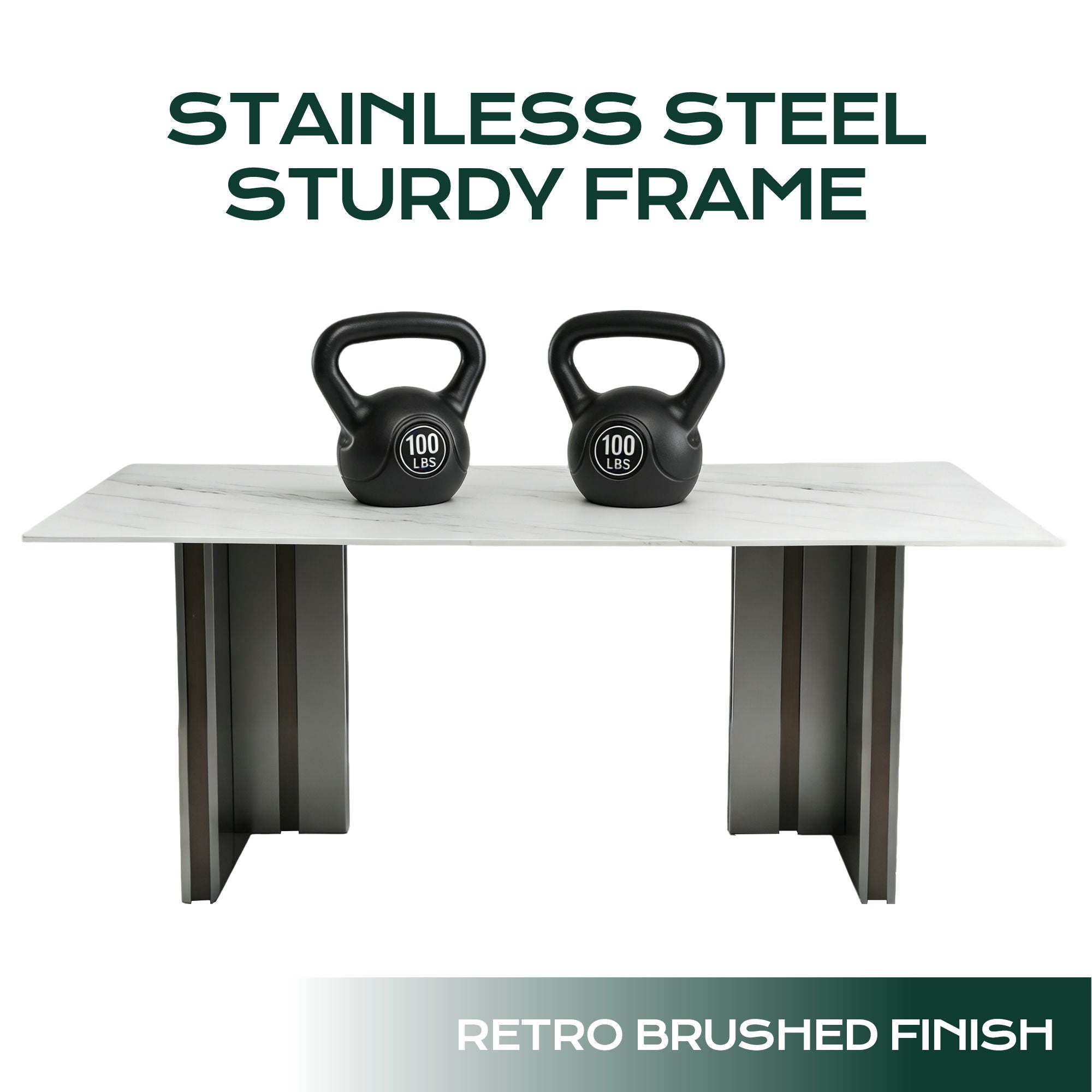 Rectangular Dining Table - Gray / White