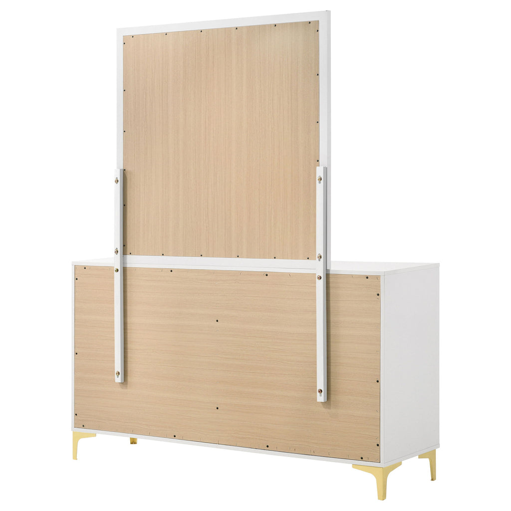 James - 6 Drawer Dresser With Mirror - White