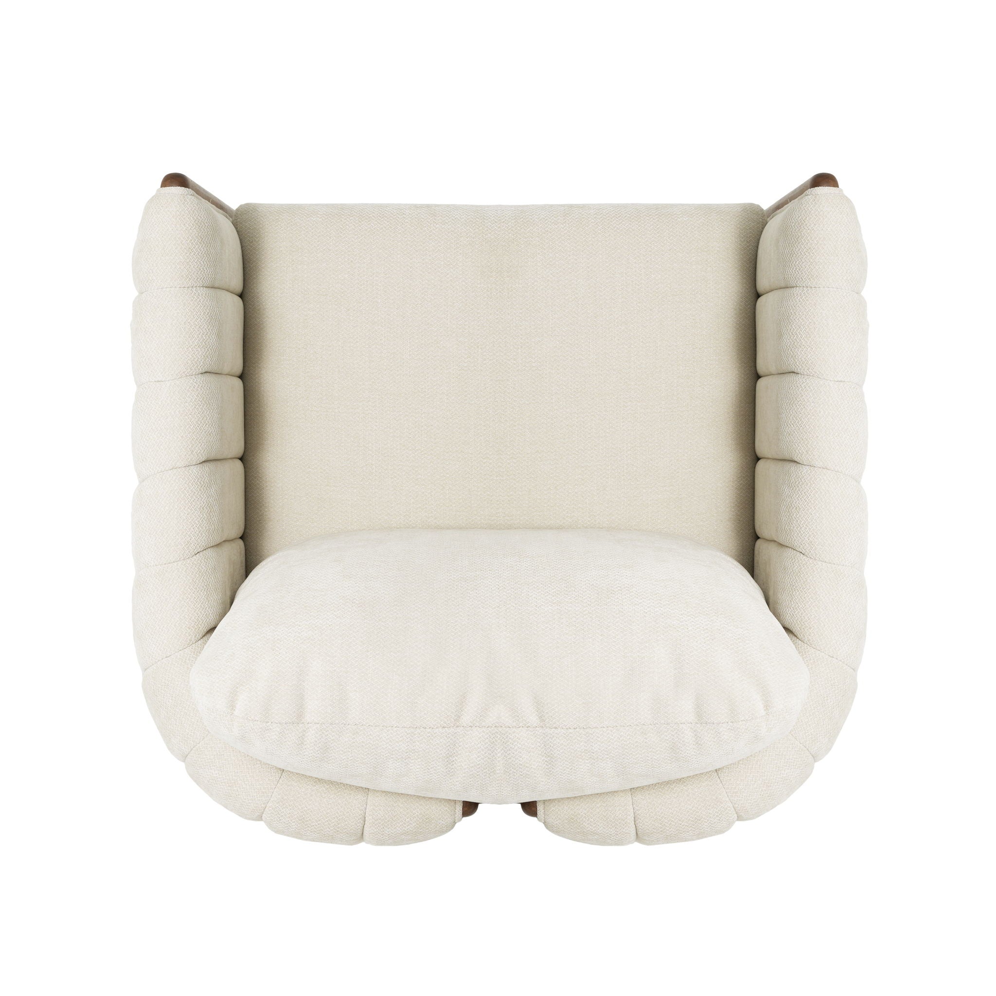 Upholstered Dining Chair With Vertical Channel Tufting (Set of 2) - Beige / Walnut