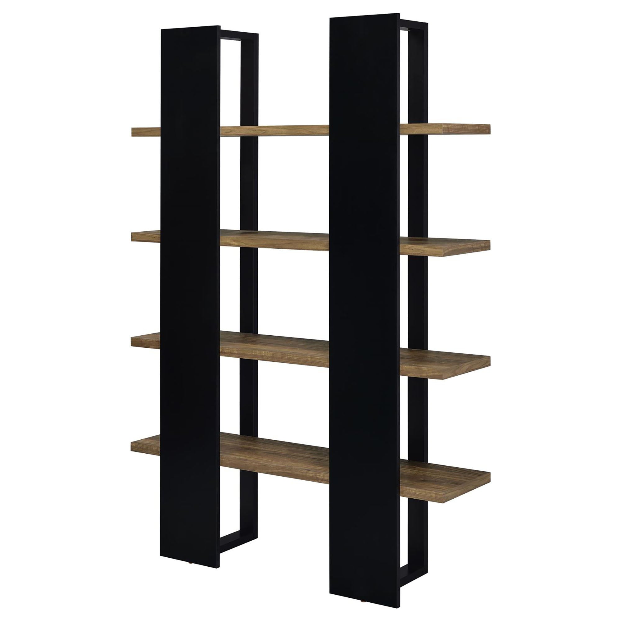 Mystrene - 4 Shelf Bookcase With Open Shelving Design - Black