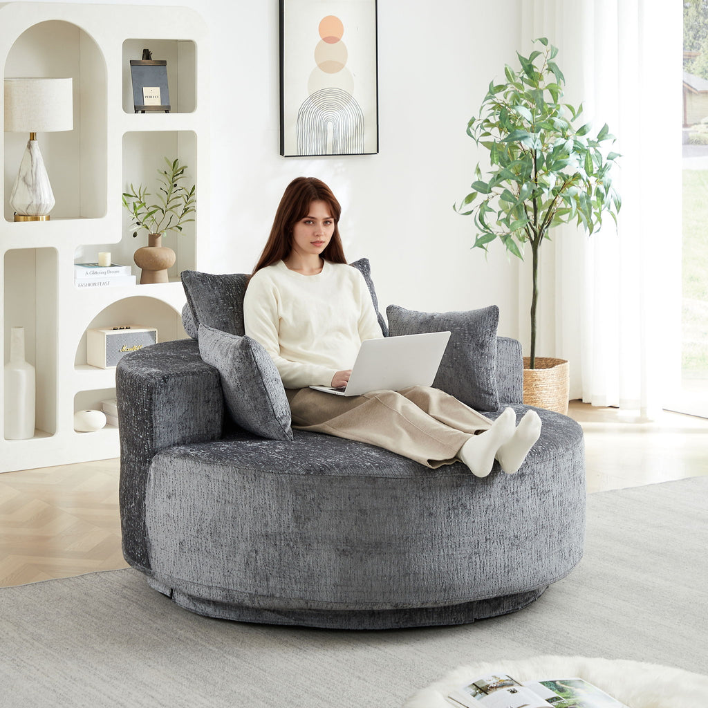 Swivel Chair With Rotating Base For Living Room