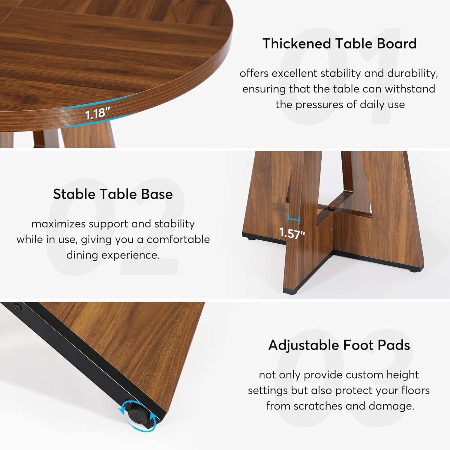 Round Dining Cross Base Kitchen Table