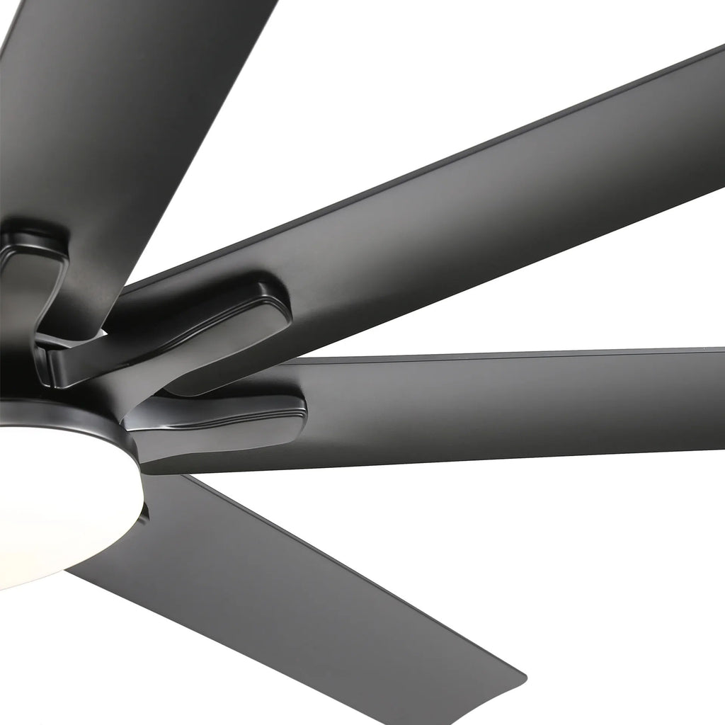 Ceiling Fan With Dimmable LED Light, 8 Blades, Smart Remote Control, Reversible DC Motor For Home Office And Living Spaces - Matte Black