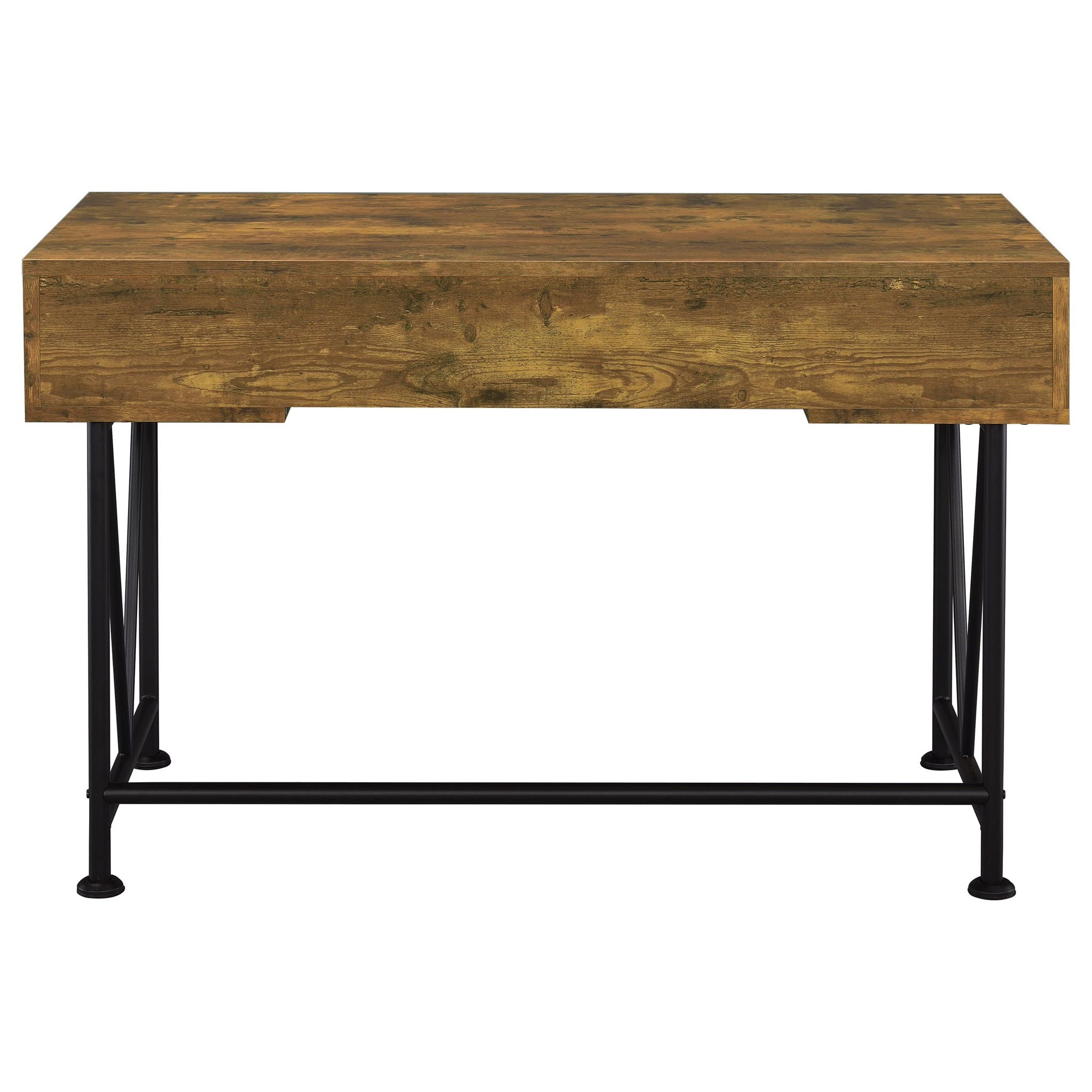 Avon - 2 Piece Computer Desk And Bookcase With 3 Drawers - Rustic Brown