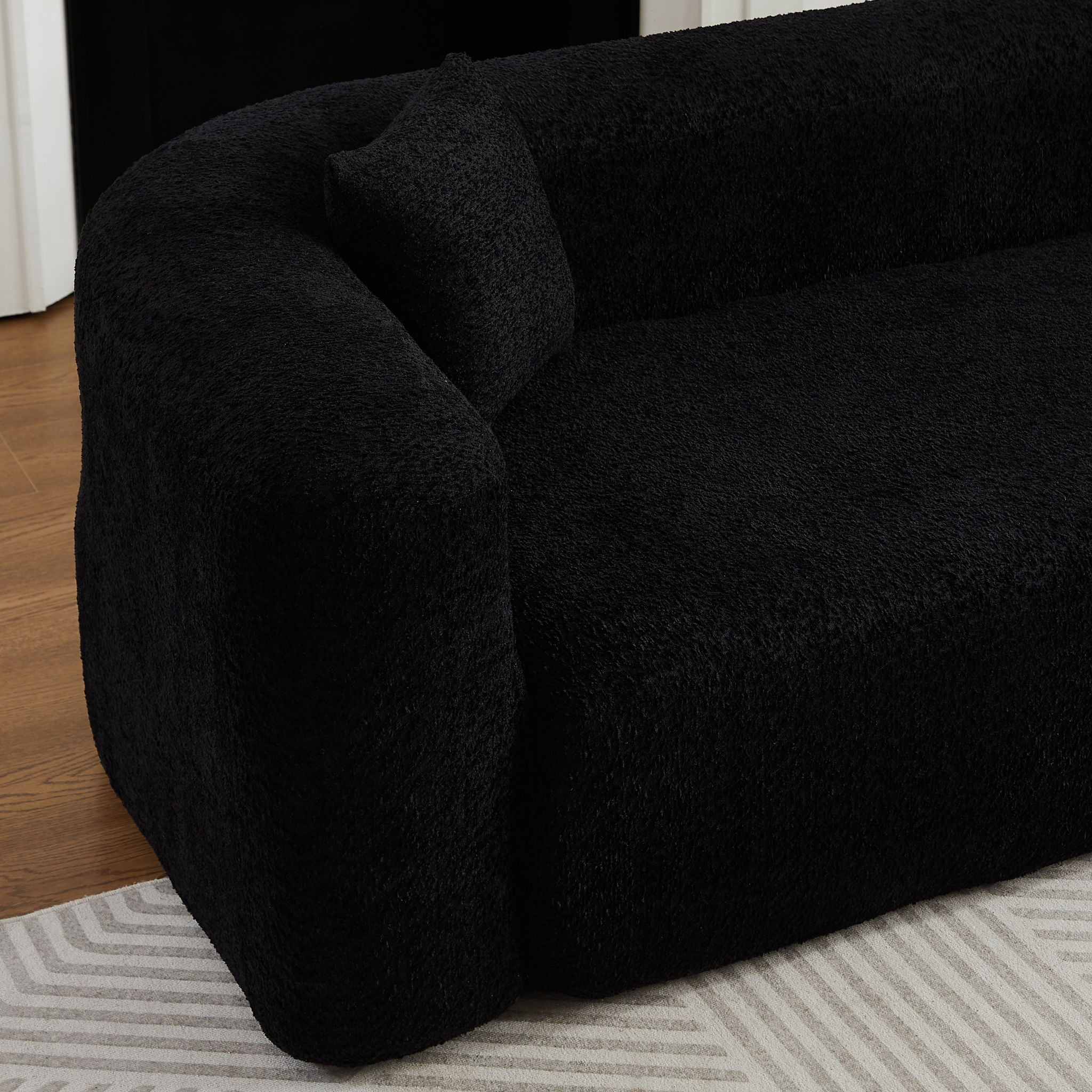 L - Shape Boneless Cloud Couch With 2 Throw Pillows For Living Room
