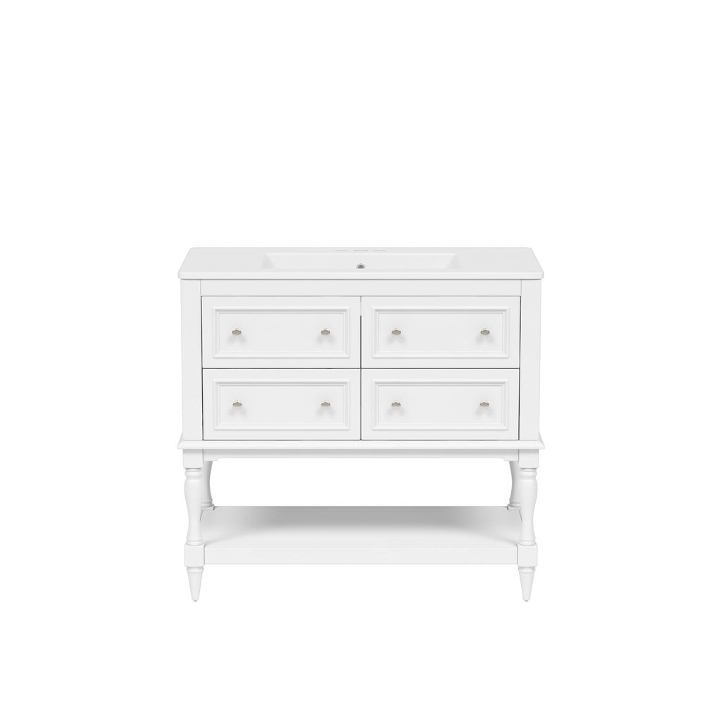 Bathroom Vanity Cabinet With Undermount Sink, 4 Drawer Set