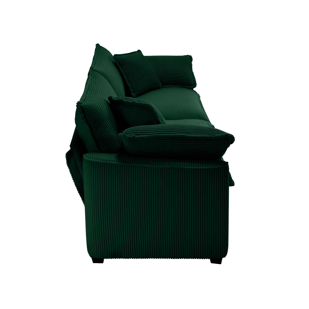Modern 2 Seater With 4 Pillows, Upholstered Deep Seating Loveseat