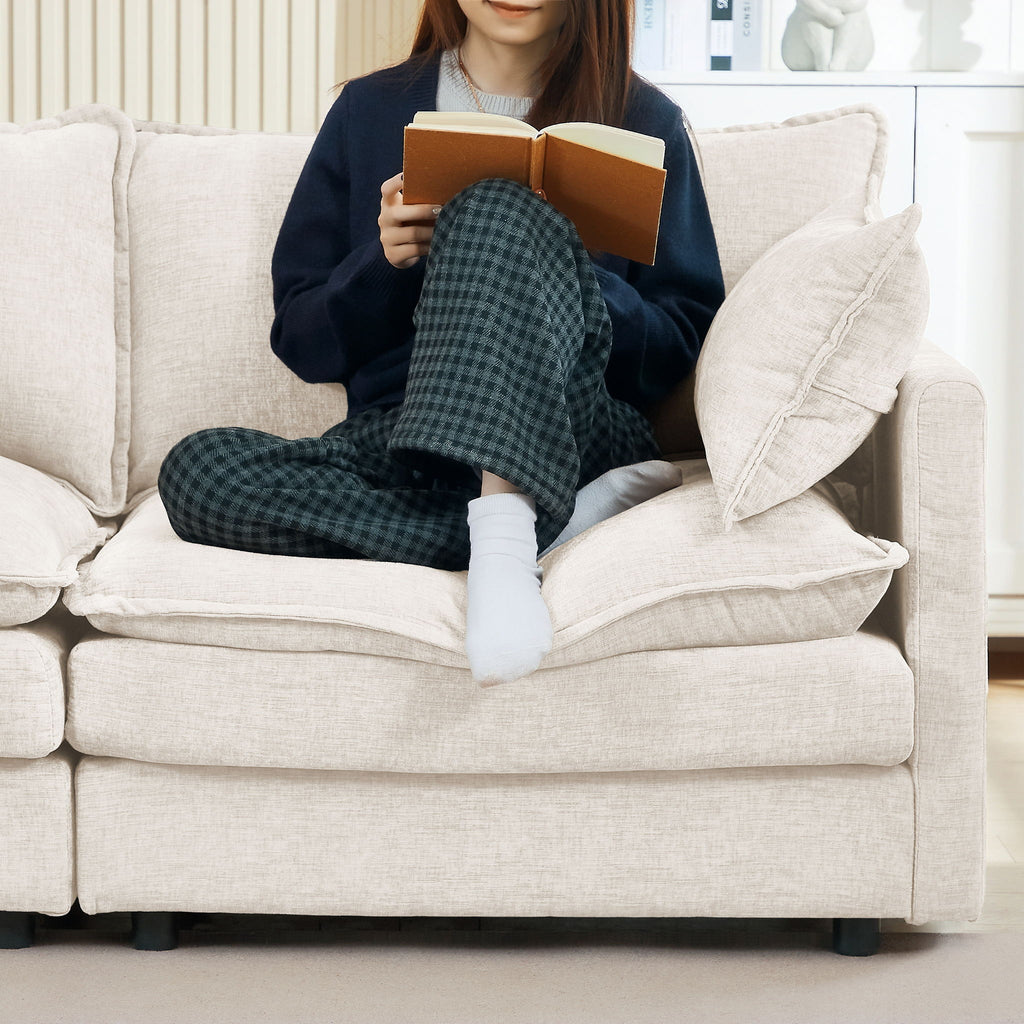 Modular U Shaped Sectional Sofa, 4 Seater Comfy Cloud Couch