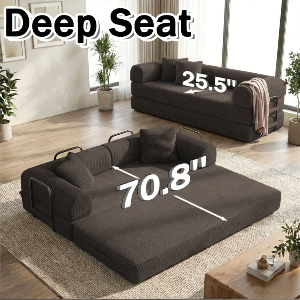 Convertible Sofa Bed With Removable Pillows