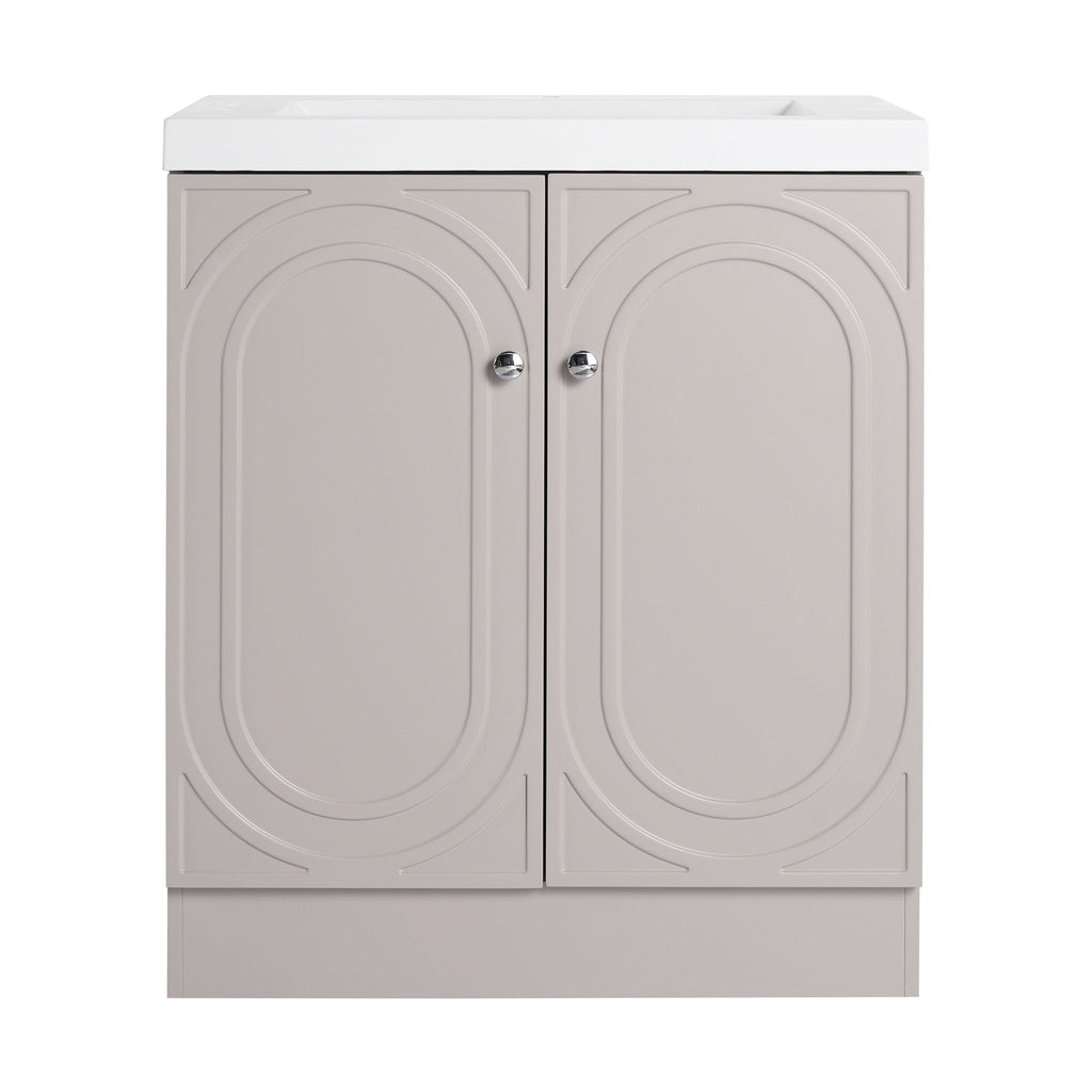 Contemporary Freestanding Bathroom Vanity With Resin Sink & Soft-Close Cabinet Doors