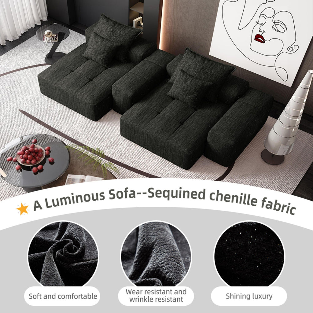 Modern Oversized Diy Combination, Modular Sectional Sofa With Pillows