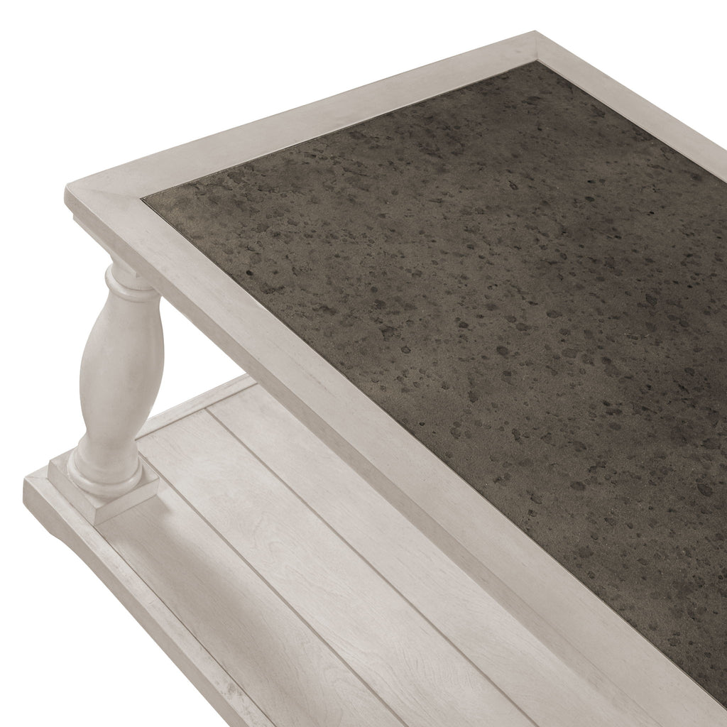 Farmhouse Rectangular Coffee Table With 2 Tiers