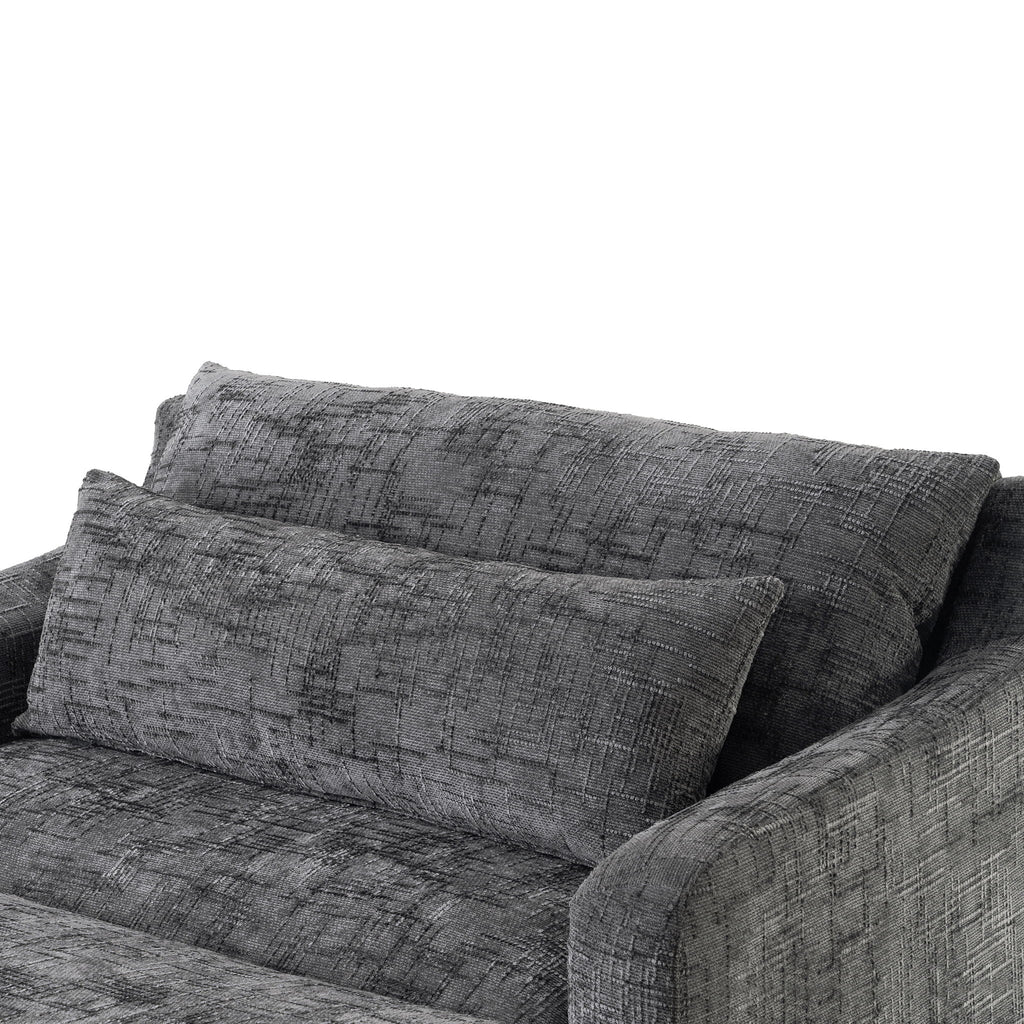 Sofa Bed Loveseat With Textured Surface And 2 Cushions