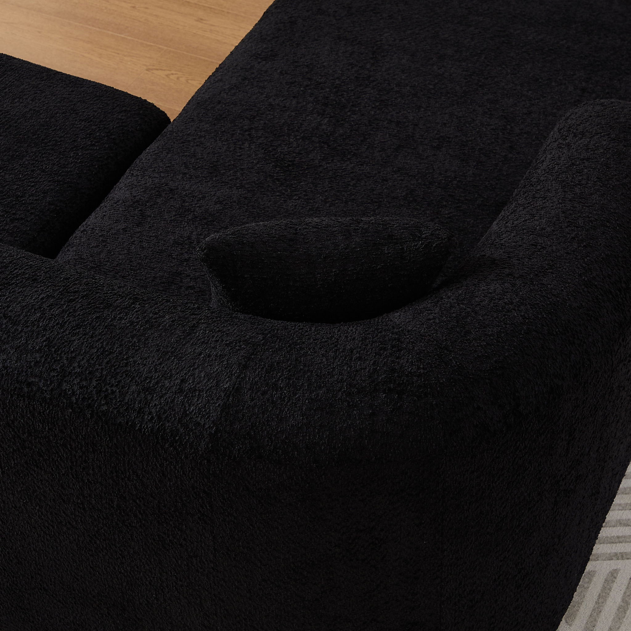 L - Shape Boneless Cloud Couch With 2 Throw Pillows For Living Room