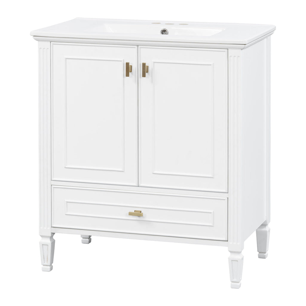 Freestanding Vanity With 1 Drawer & 2 Soft Close Doors With Door Mounted Storage