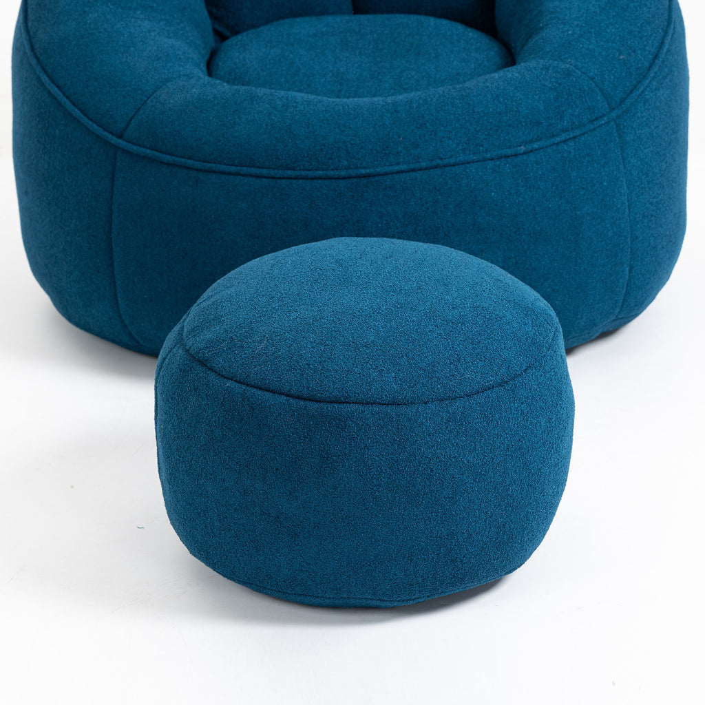 Bedding Bean Bag Sofa Chair High Pressure Foam With Footrest